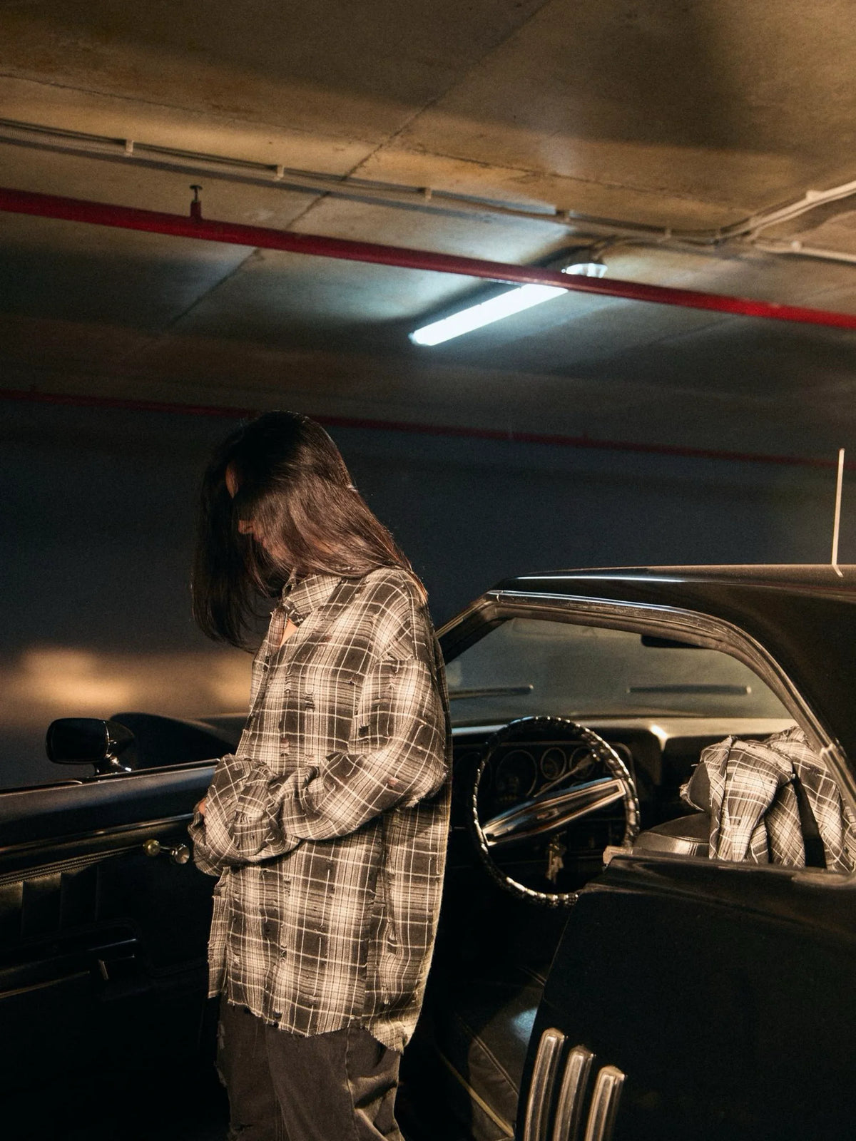 BUDDU DISTRESSED PLAID SHIRT