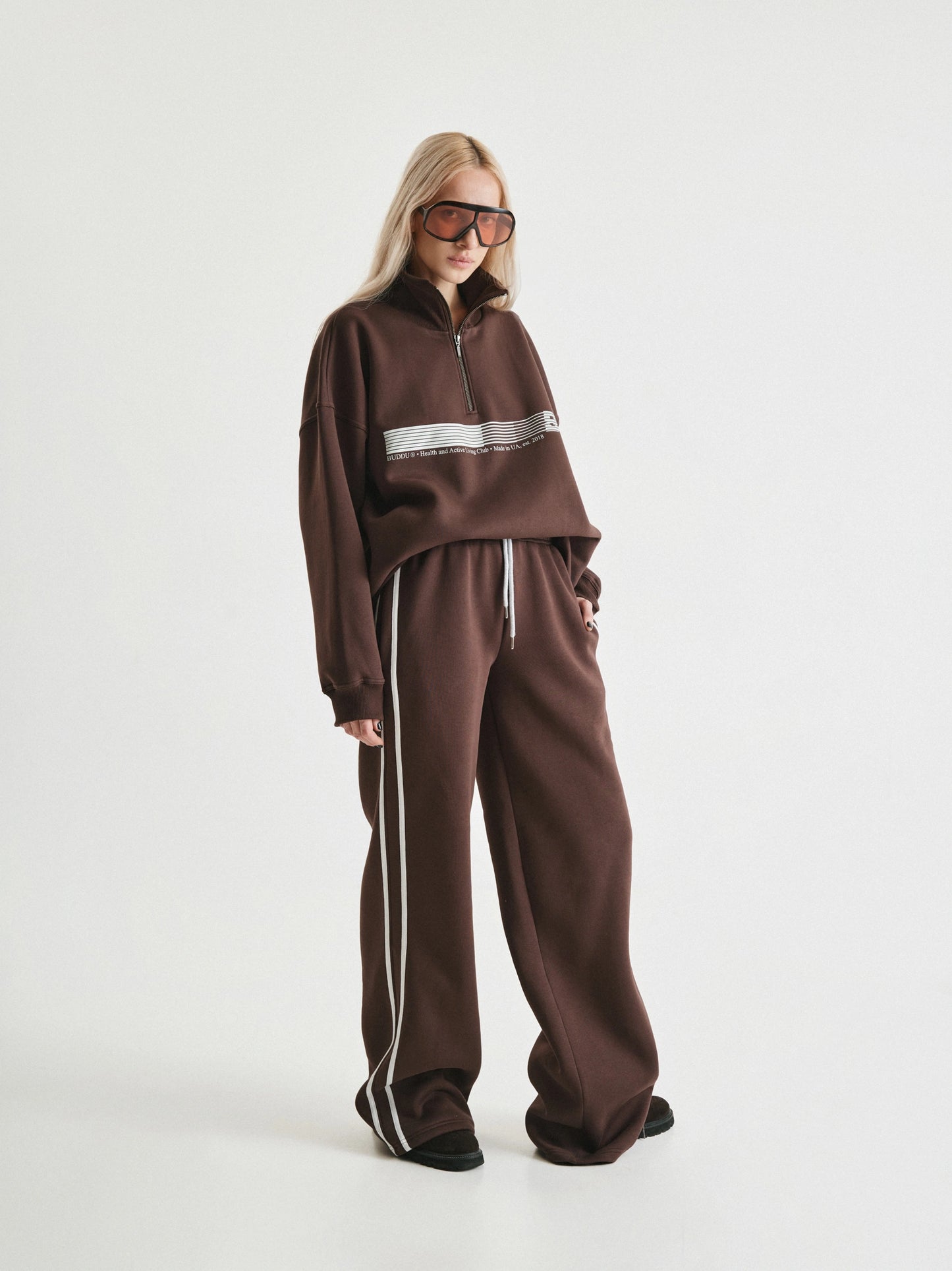 Chocolate tracksuit with palazzo BUDDU SPORT