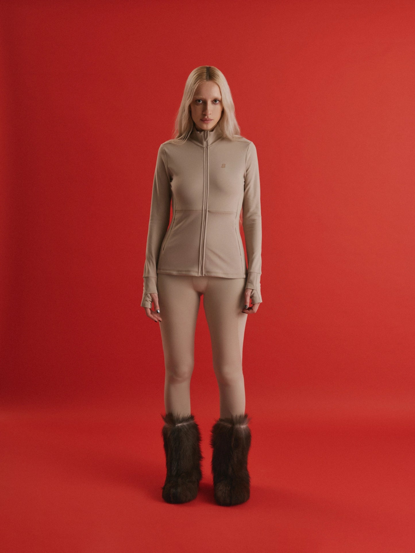Beige thermal leggings WARM