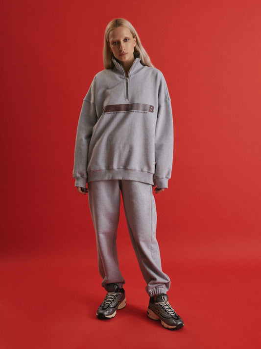 Grey tracksuit with joggers BUDDU SPORT