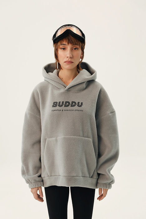 Teddy hoodie with volumetric print
