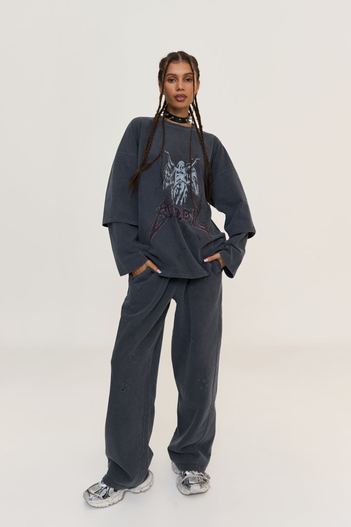 Long-sleeved top BUDDU / SIGNS RED #2