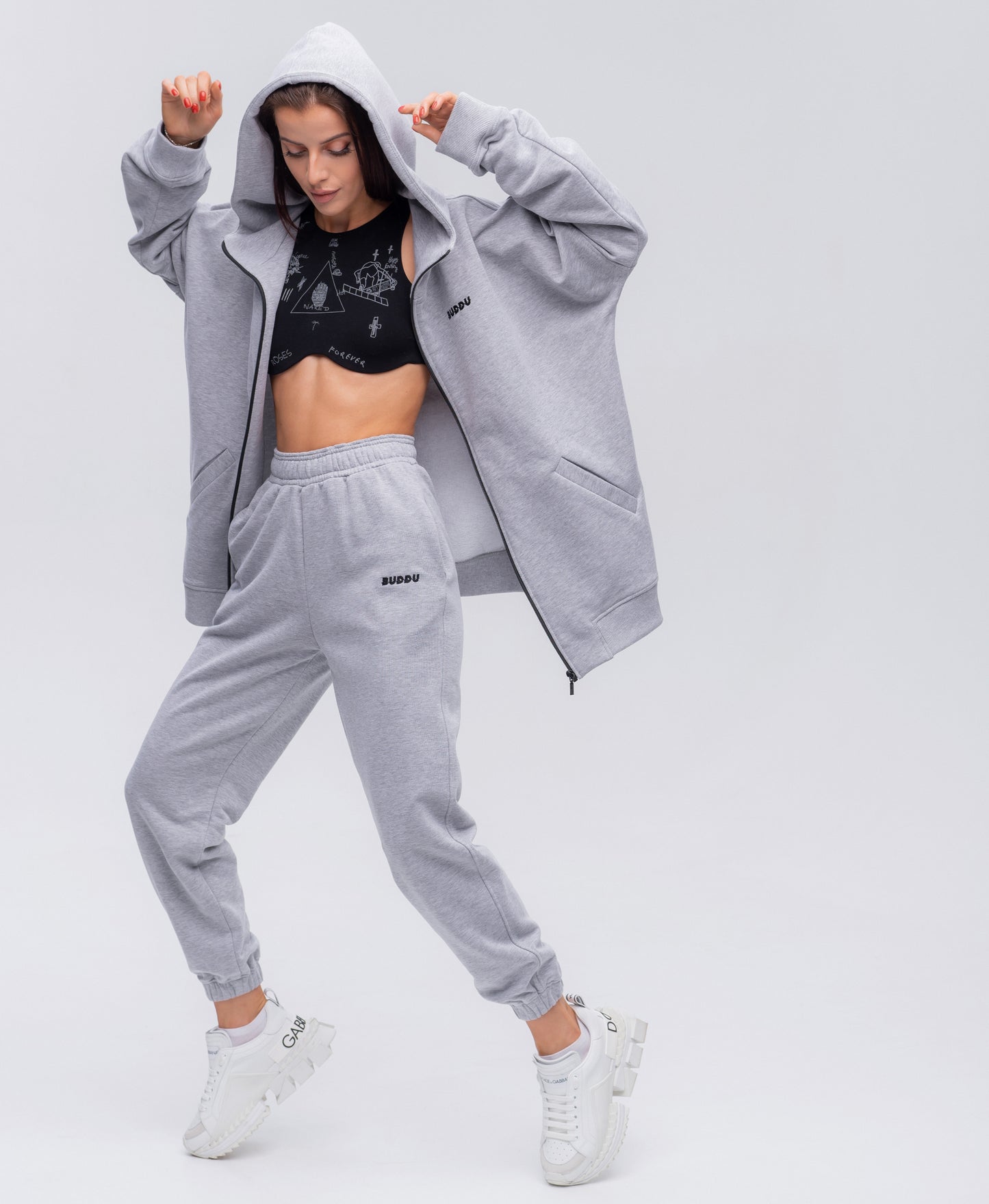 Suit with zip-hoodie Light Grey