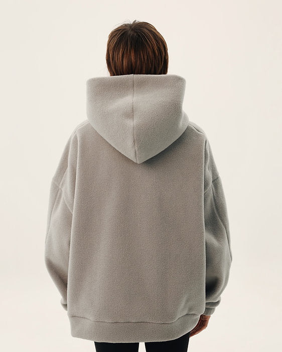 Teddy hoodie with volumetric print