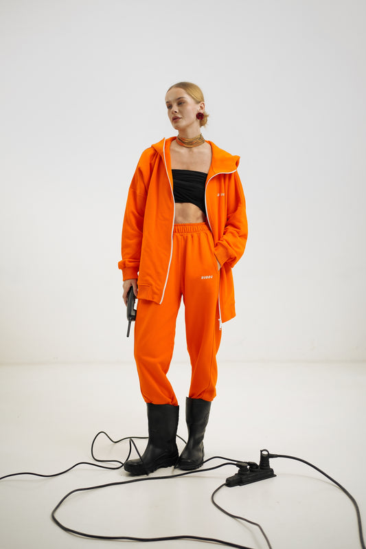 Suit with zip-hoodie Juicy orange