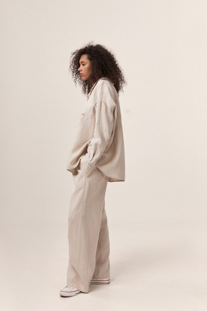 Linen trousers beige