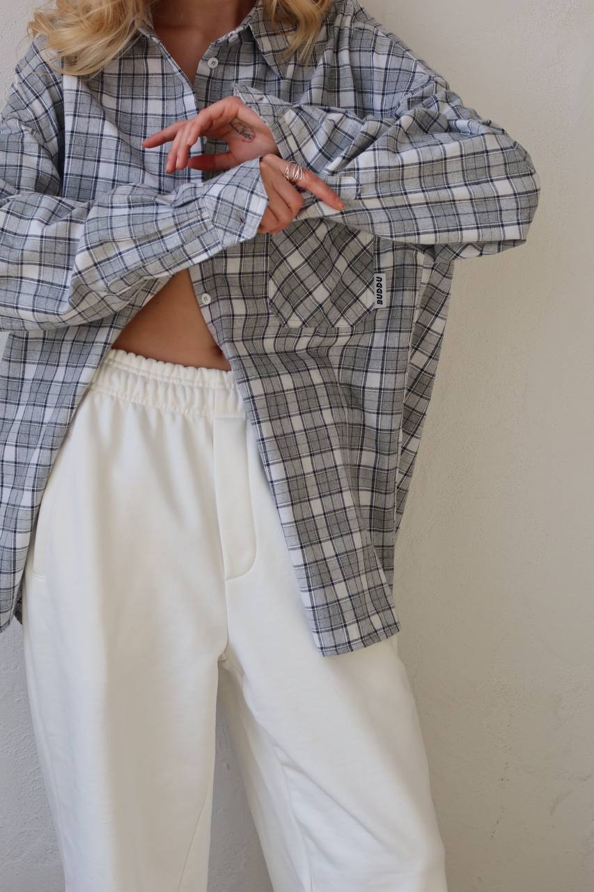 Gray checkered shirt