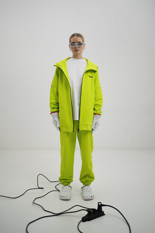 Suit with zip-hoodie Lime