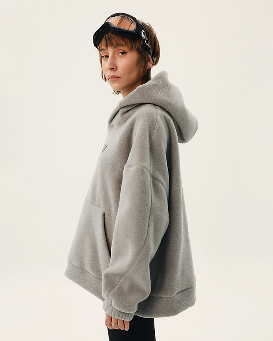 Teddy hoodie with volumetric print