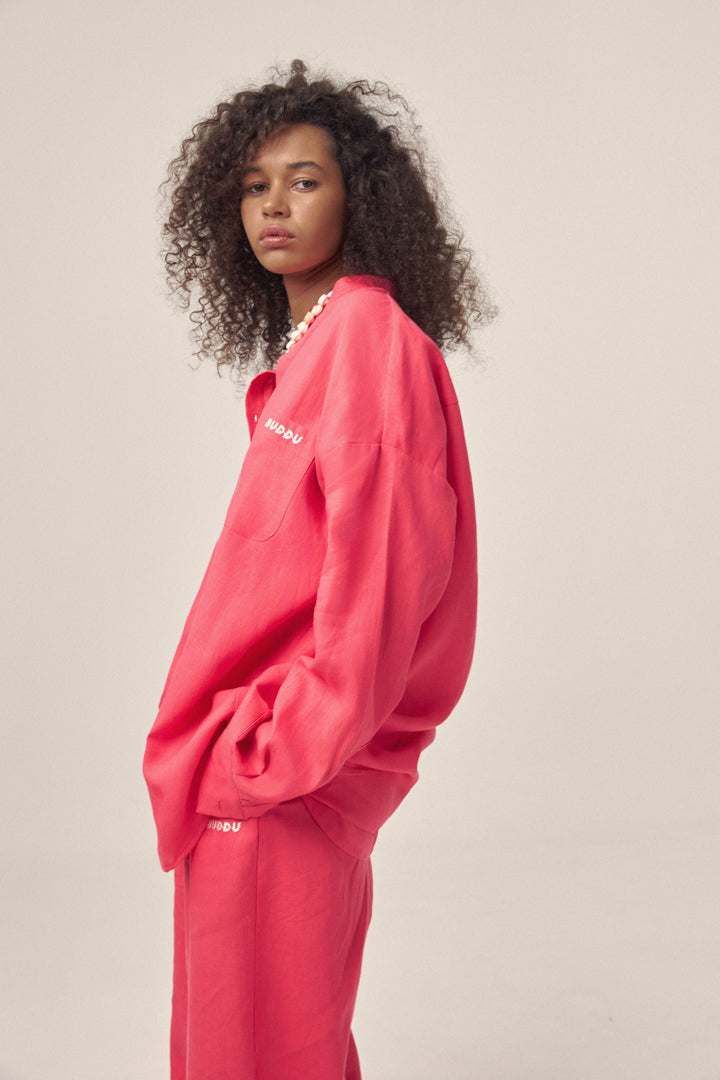 Linen trousers pink
