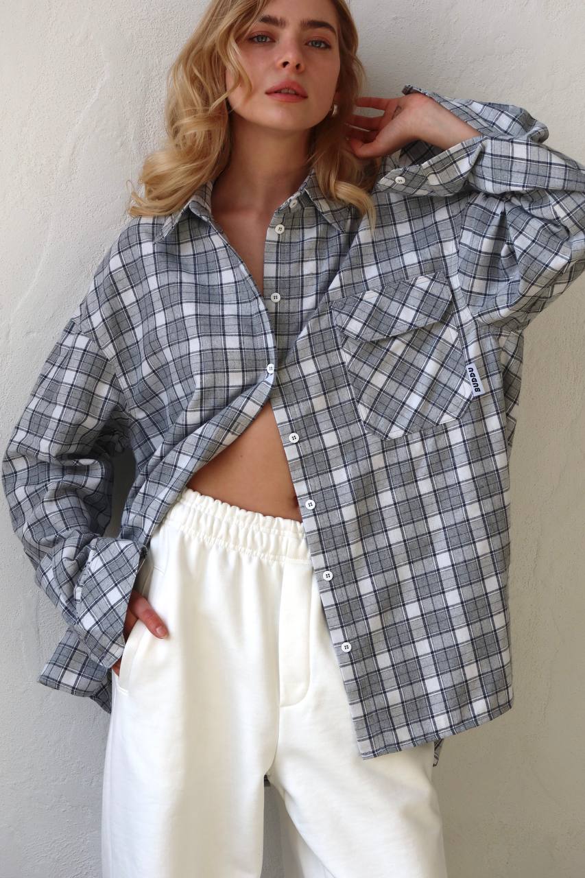 Gray checkered shirt