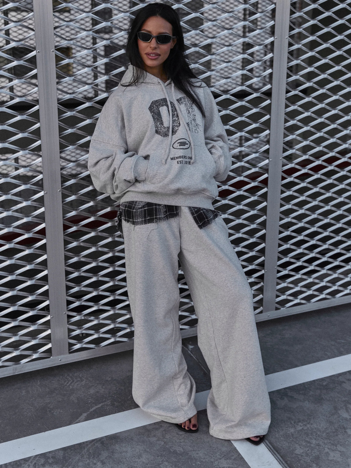 BUDDU 01 WIDE-LEG PANTS - GREY