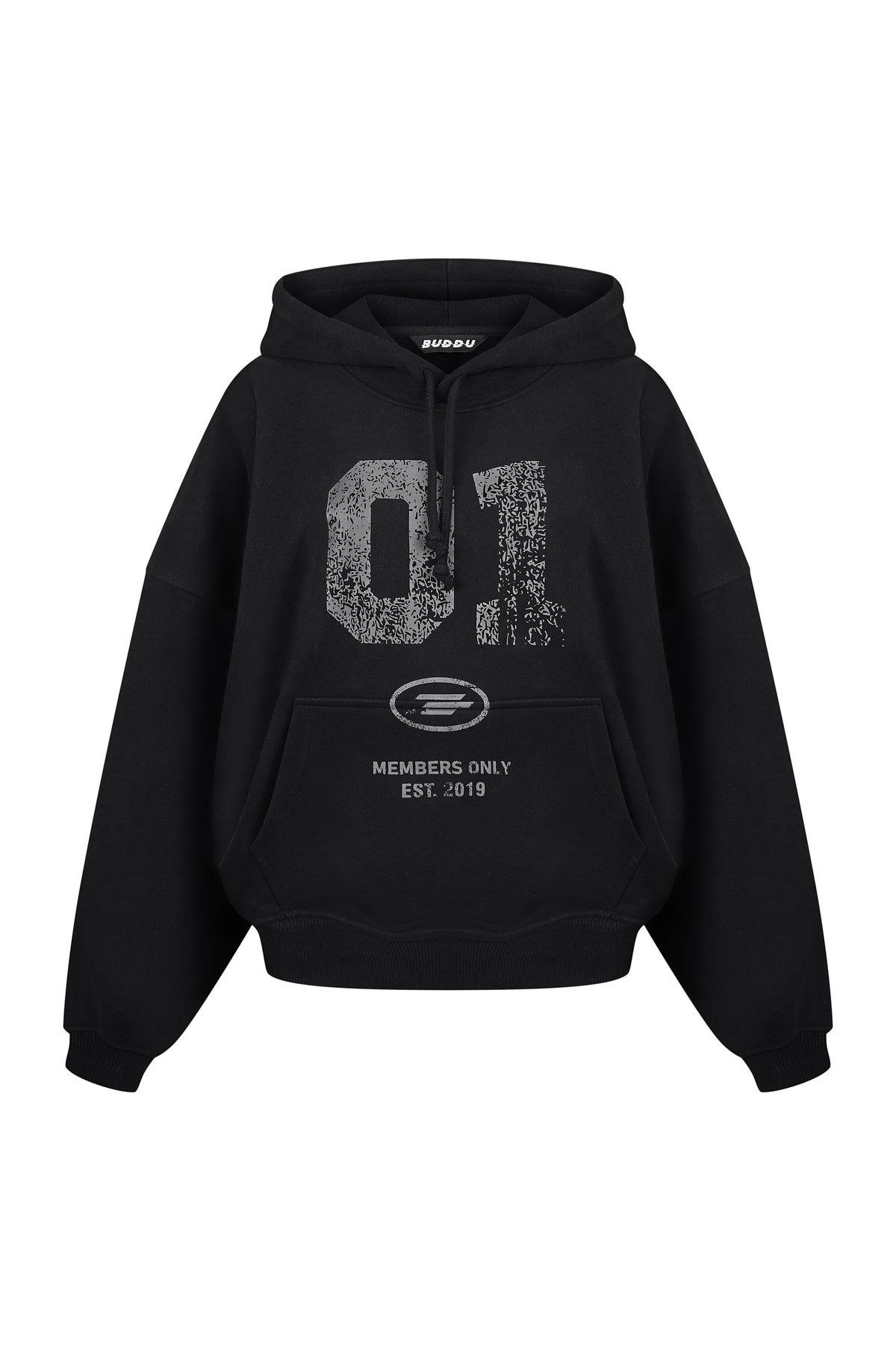 BUDDU 01 OVERSIZE HOODIE — BLACK