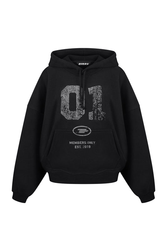 BUDDU 01 OVERSIZE HOODIE — BLACK
