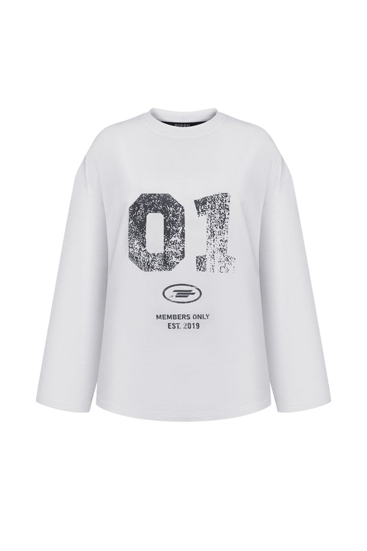01 MEMBERS LONGSLEEVE — WHITE