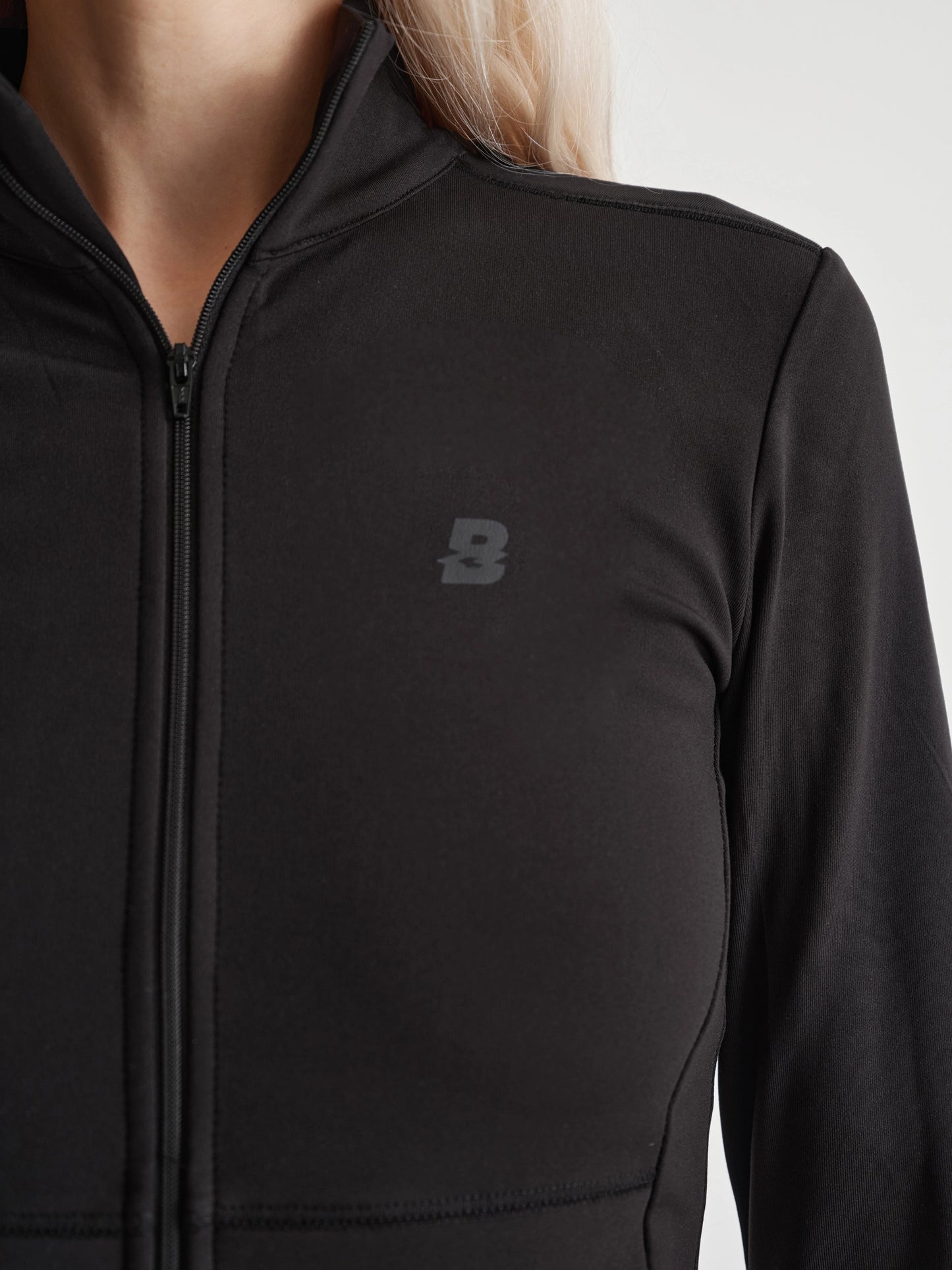 Black zip thermal long sleeve top WARM