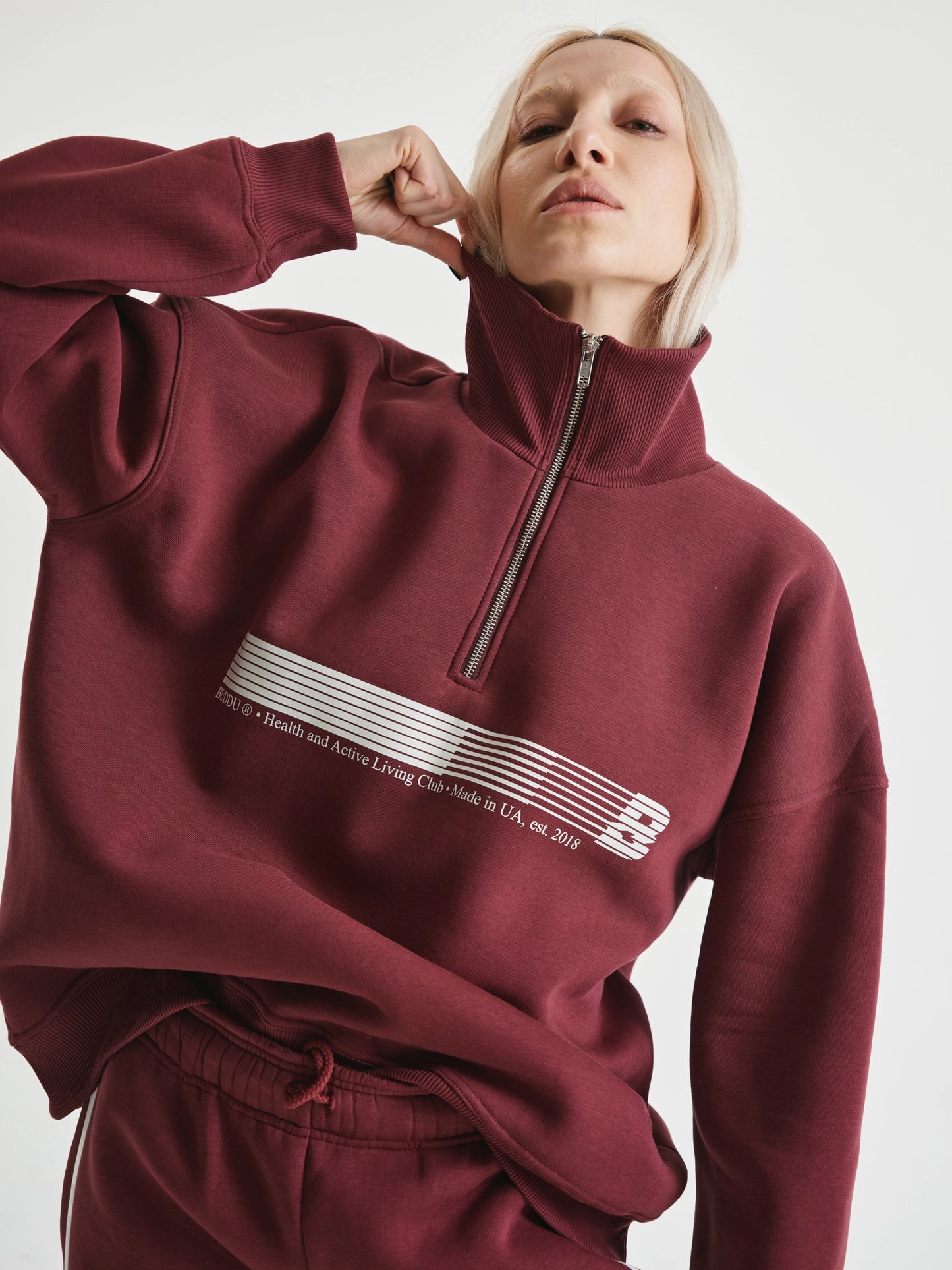 Burgundy tracksuit with palazzo BUDDU SPORT