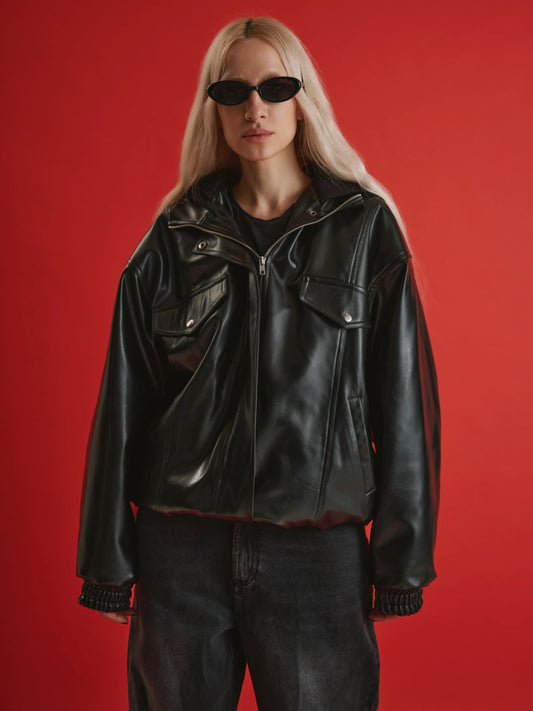 Faux leather bomber BLADE