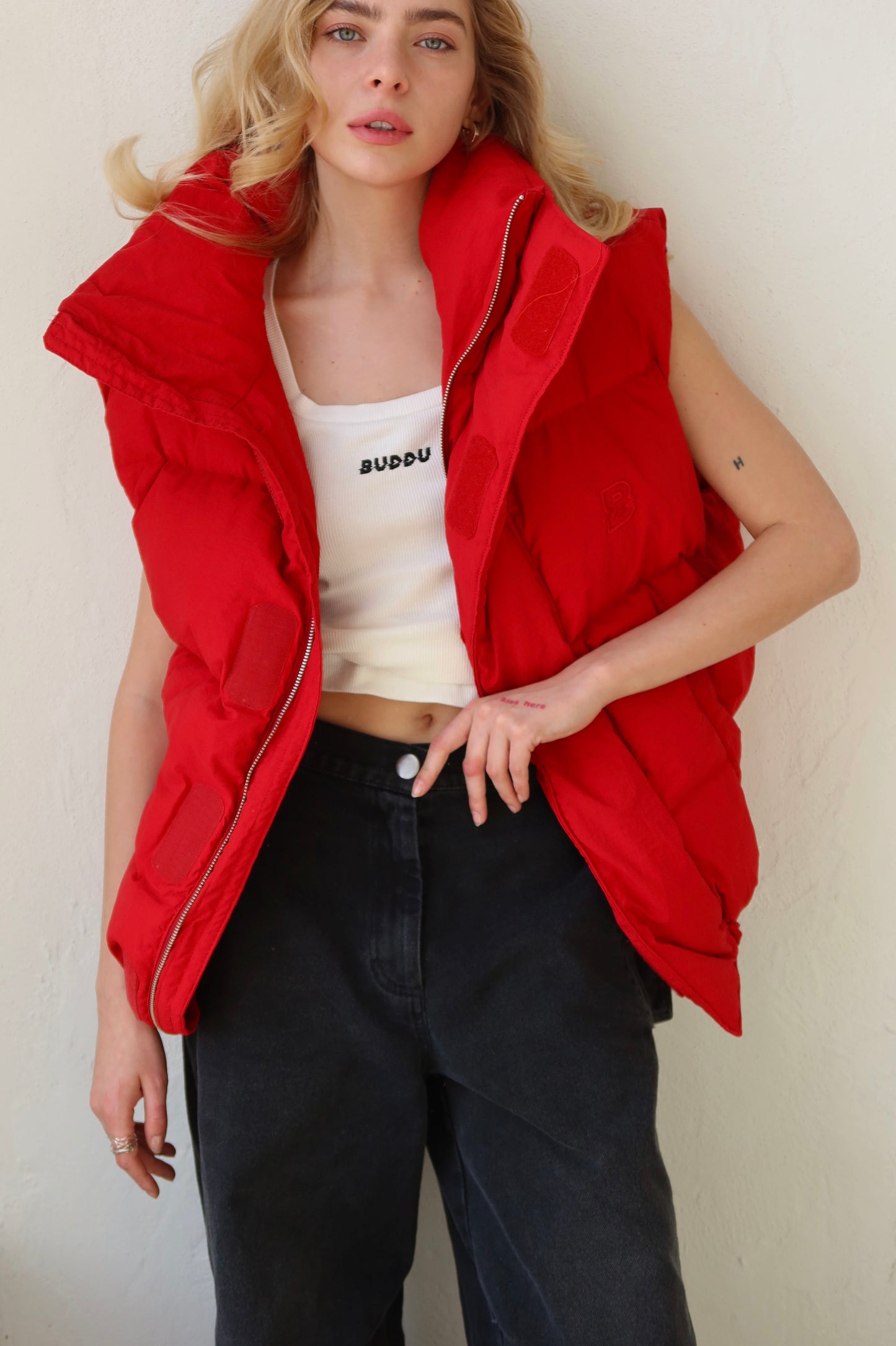 Red down vest