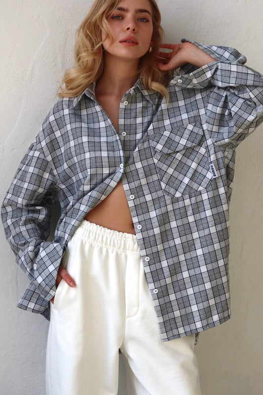 Gray checkered shirt