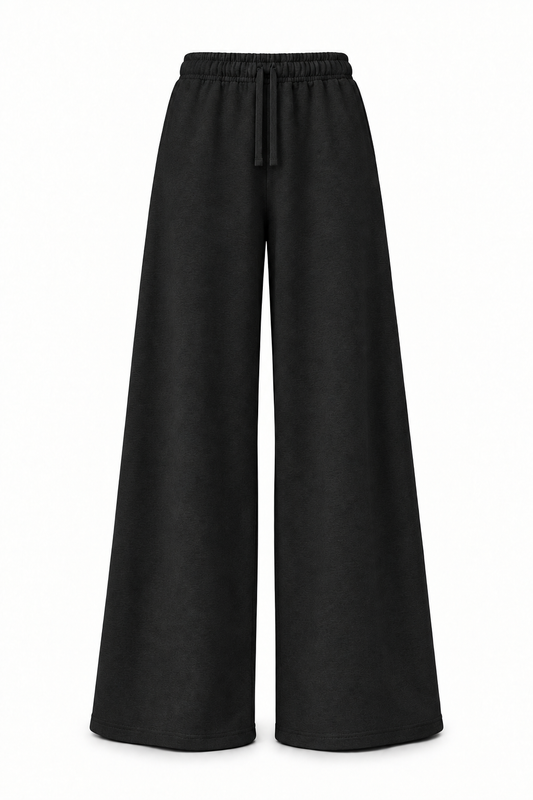 BUDDU 01 WIDE-LEG PANTS - BLACK